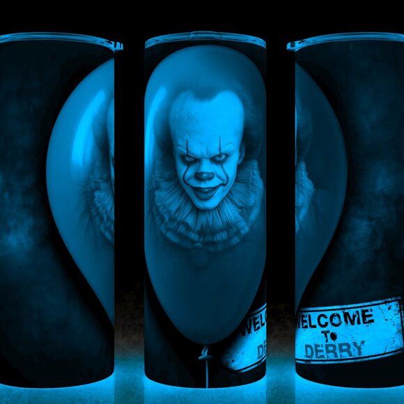 Glow in the Dark IT Pennywise the Clown Welcome To Derry Horror Cup Mug Tumbler - Picture 1 of 4
